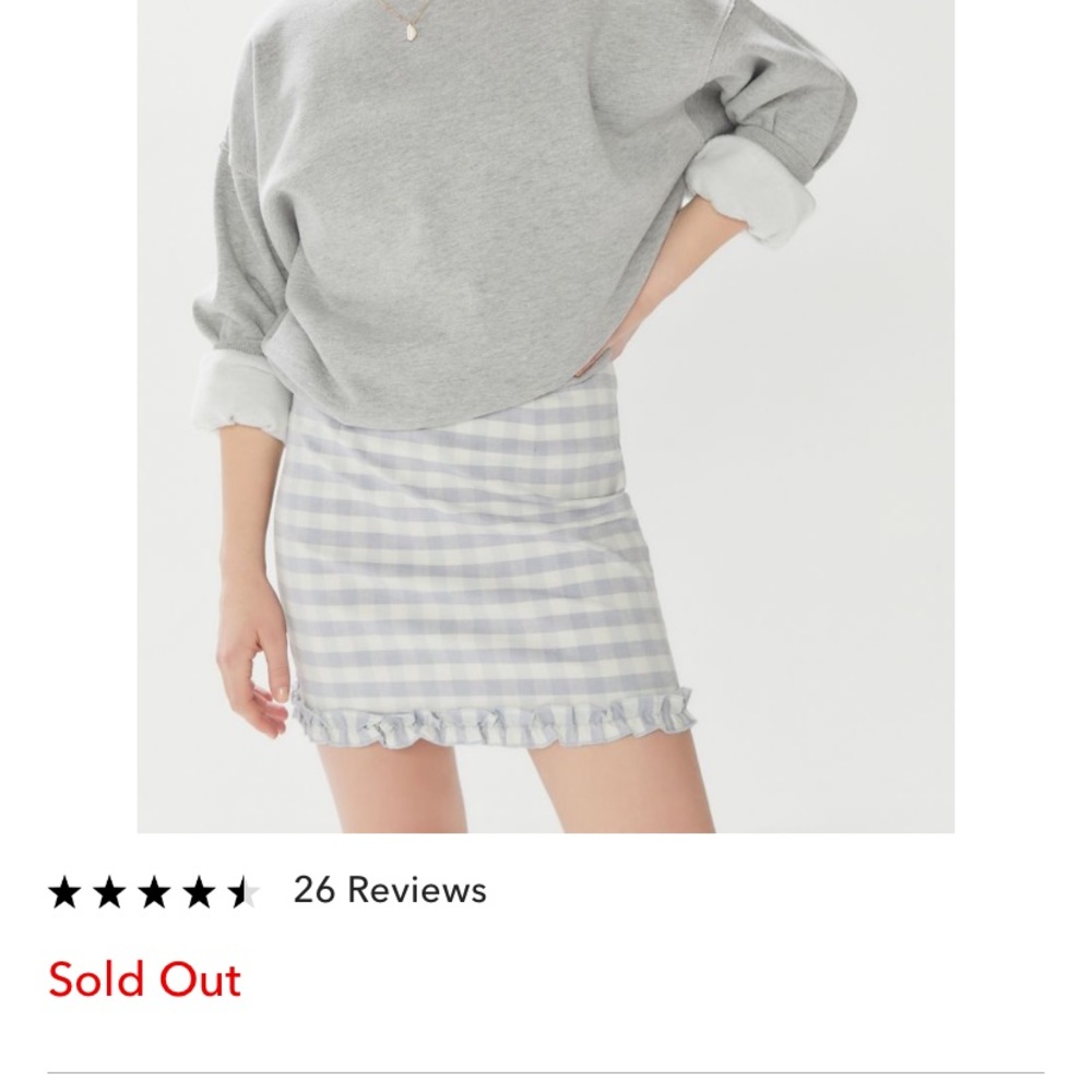 Lilac and white checkered skirt from UO